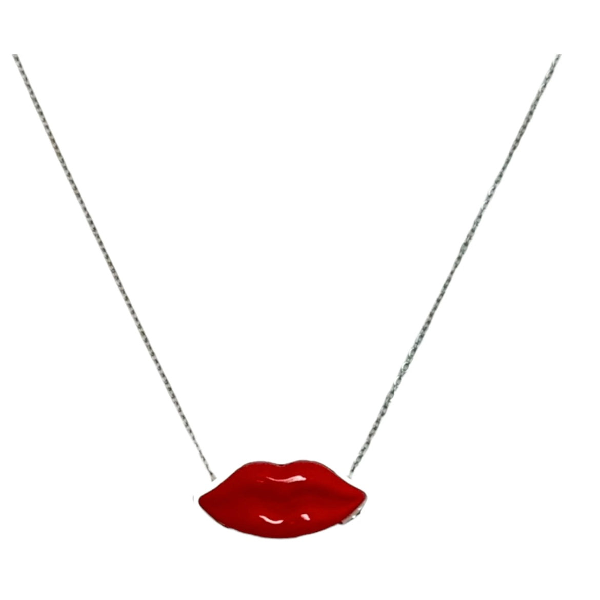 Charming lip ketting zilver
