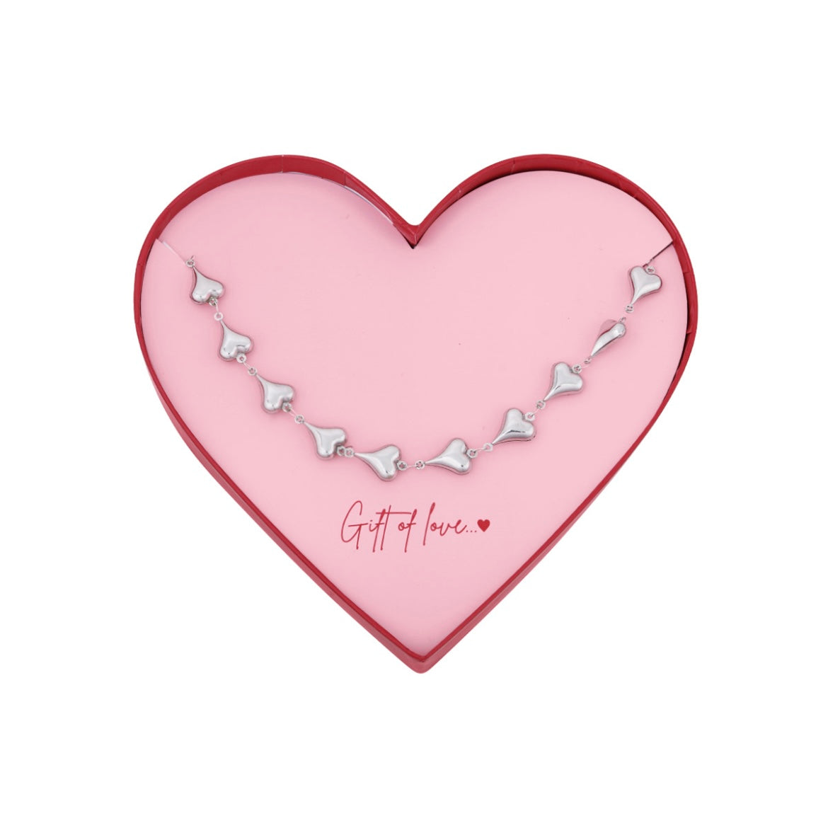 Gift of love - chain of love ketting zilver
