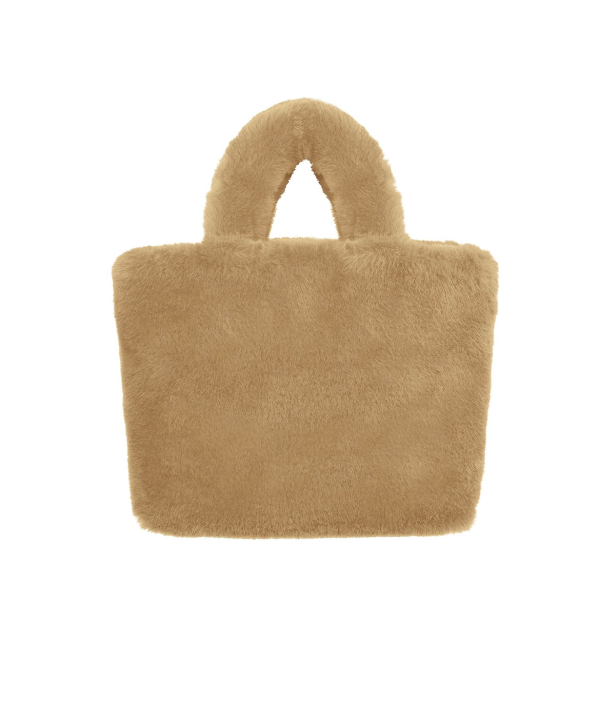 Faux fur city tas klein beige