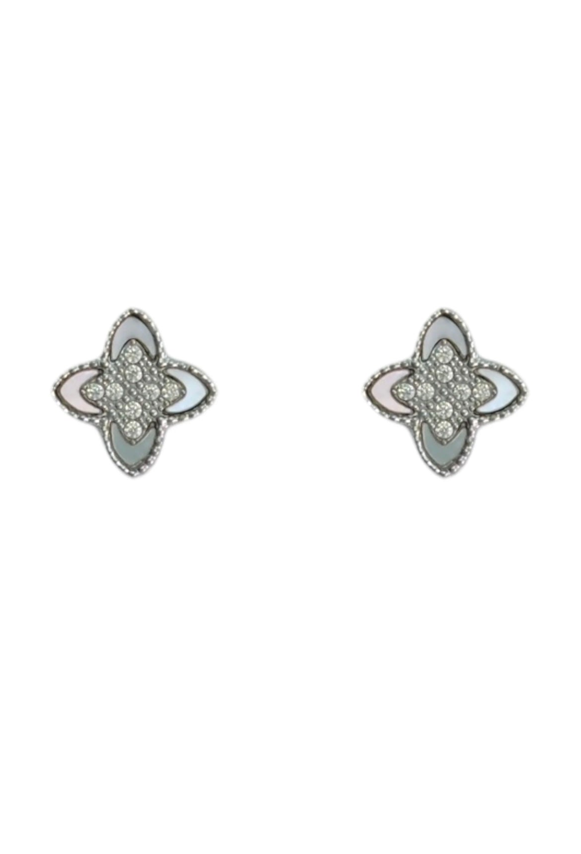 Clover oorbel silver