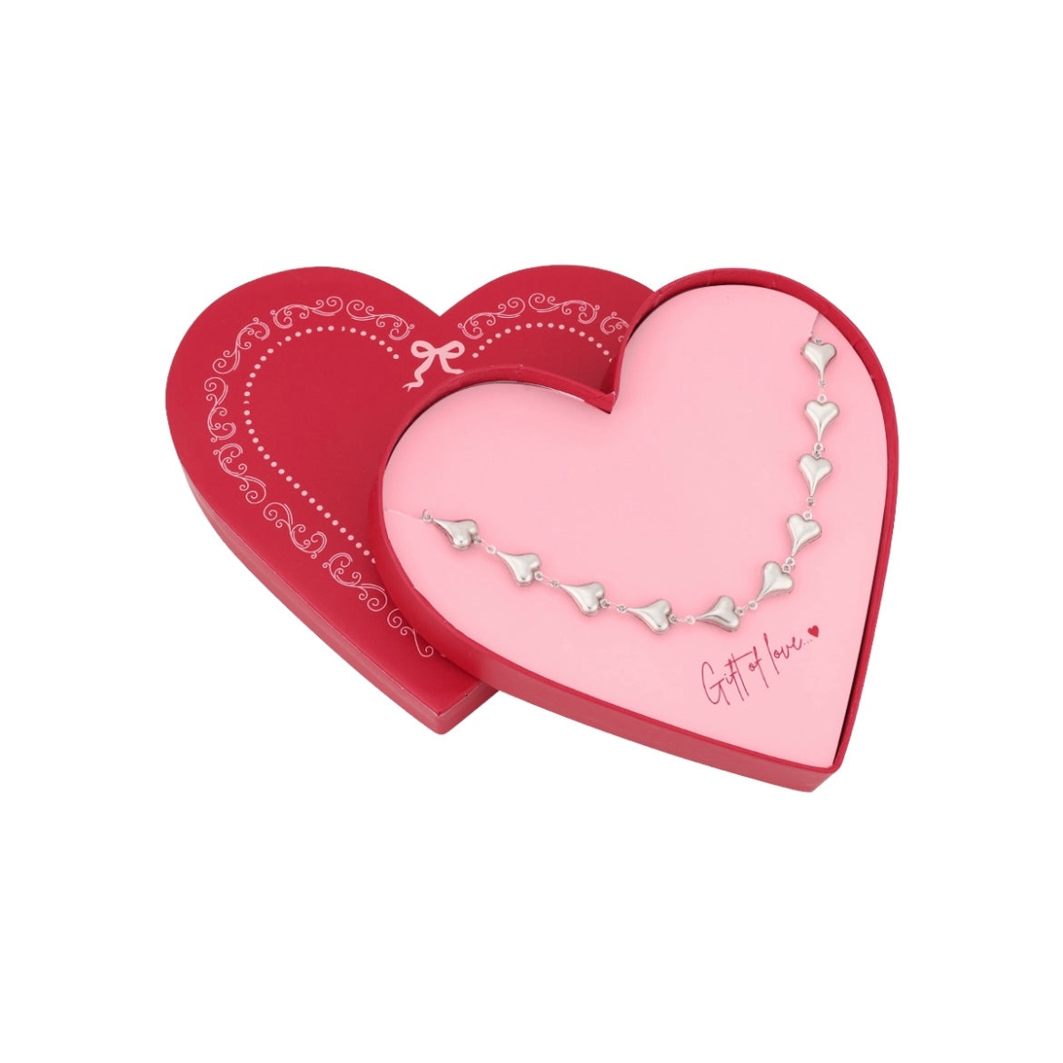 Gift of love - chain of love ketting zilver