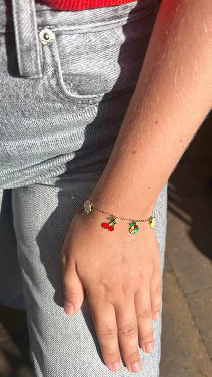 Vrolijke zomerse armband goud