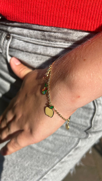 Vrolijke zomerse armband goud