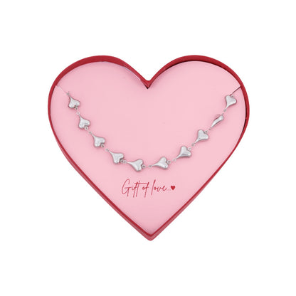 Gift of love - chain of love ketting zilver