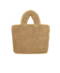 Faux fur city tas klein beige
