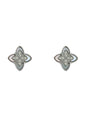 Clover oorbel silver